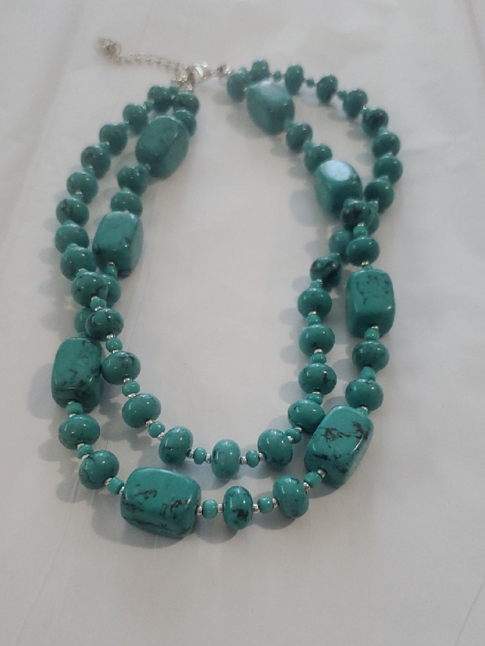 Turquoise Beaded Double-Strand Necklace - Stylish Women’s Jewelry
